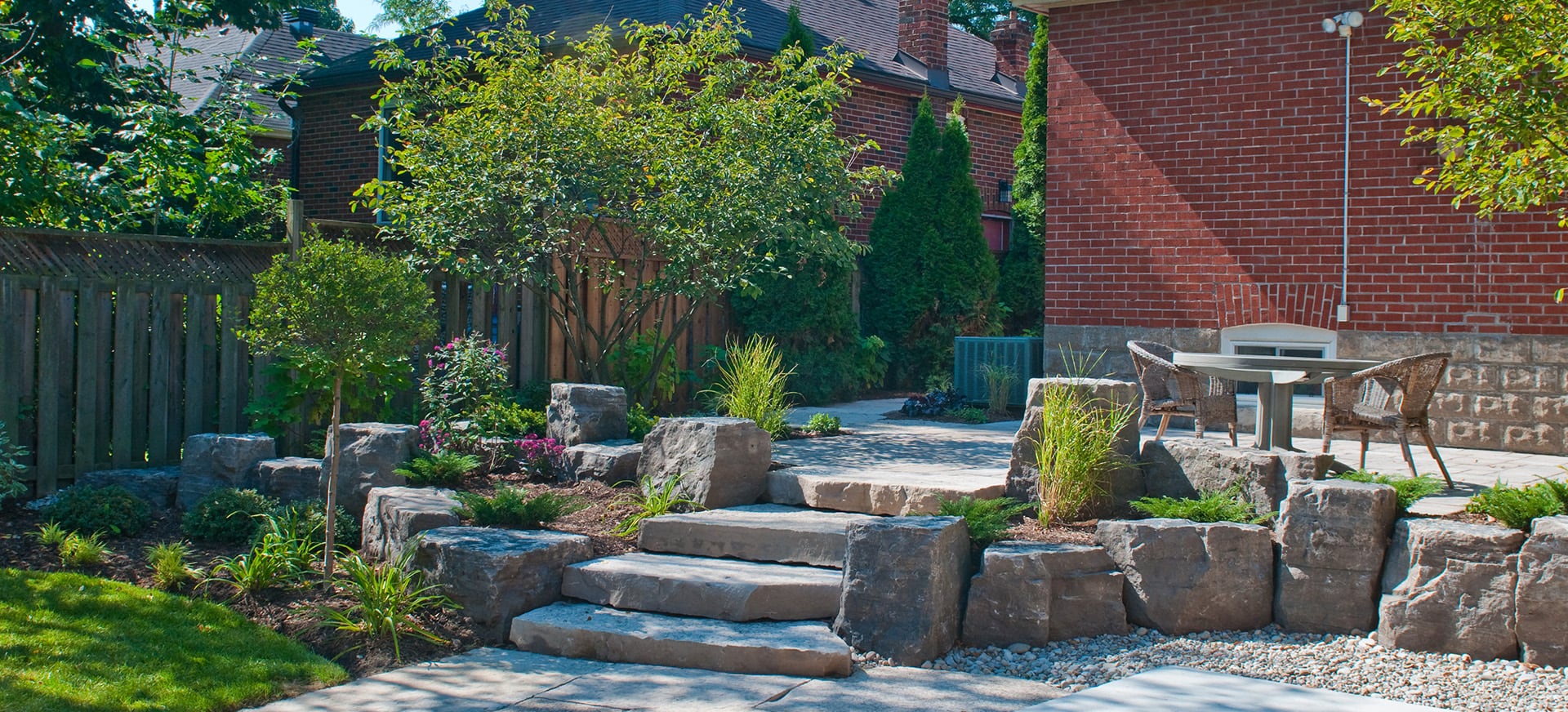 Beautiful Stonework & Refreshing Gardens backyard project